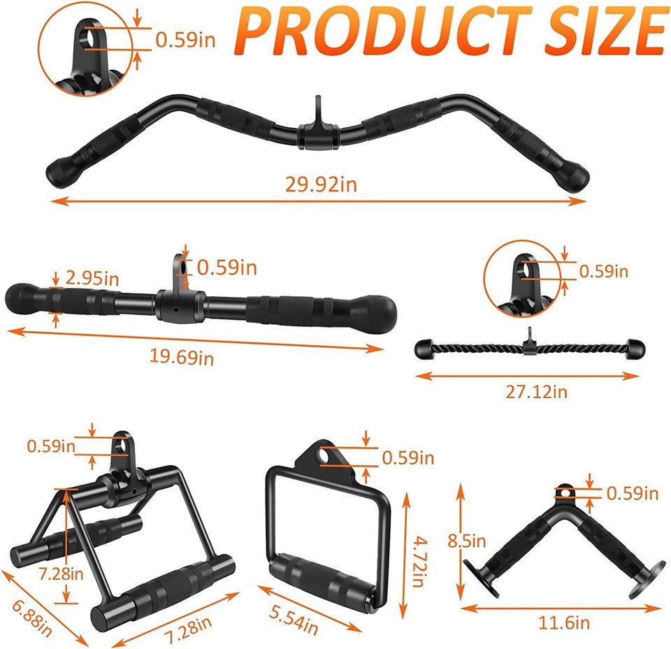 LAT Pulldown Bar Attachments Cable Machine Accessories for Home Gym Triceps R...