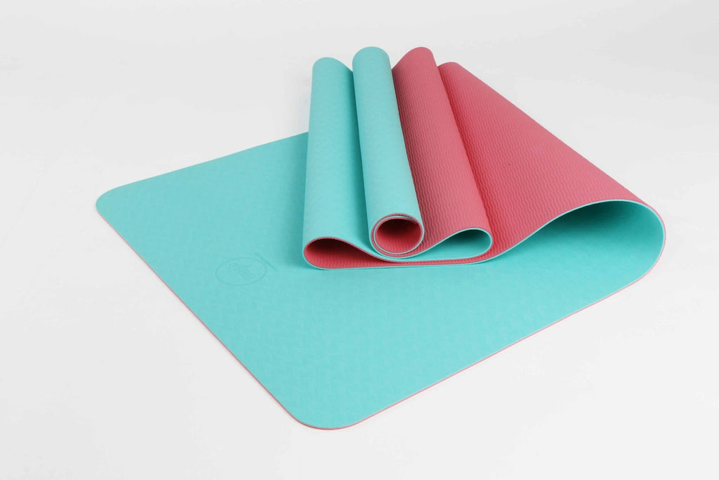 2-Tone TPE Premium Reversible Eco-Friendly Yoga Mat w Embossed Pattern